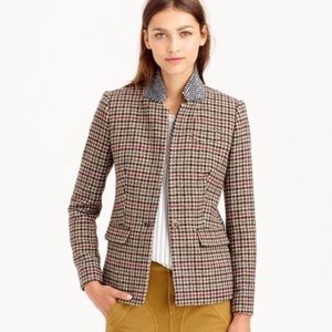 J.Crew Regent houndstooth blazer w/ jeweled collar